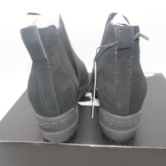 NEW SOREL Women's 6 Evie II Chelsea  Black Sea Salt  Ankle Boots Booties - Picture 6 of 8